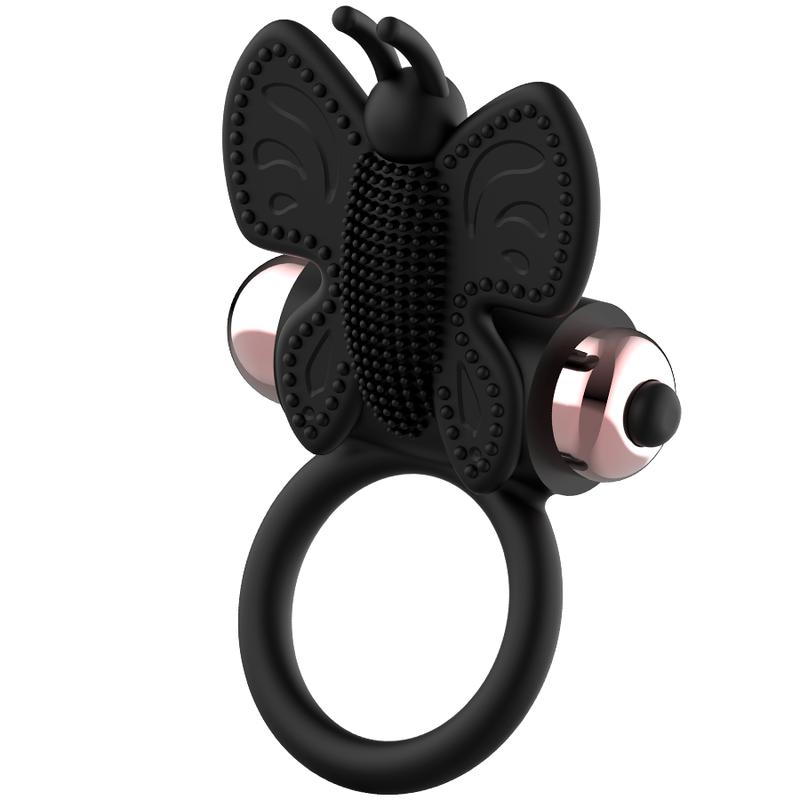 COQUETTE CHIC DESIRE - COCK RING BUTTERFLY WITH VIBRATOR BLACK/ GOLD — zdjęcie 6