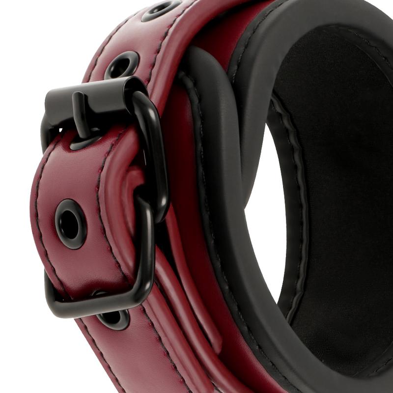 FETISH SUBMISSIVE DARK ROOM - VEGAN LEATHER ANKLE HANDCUFFS WITH NEOPRENE LINING — zdjęcie 6