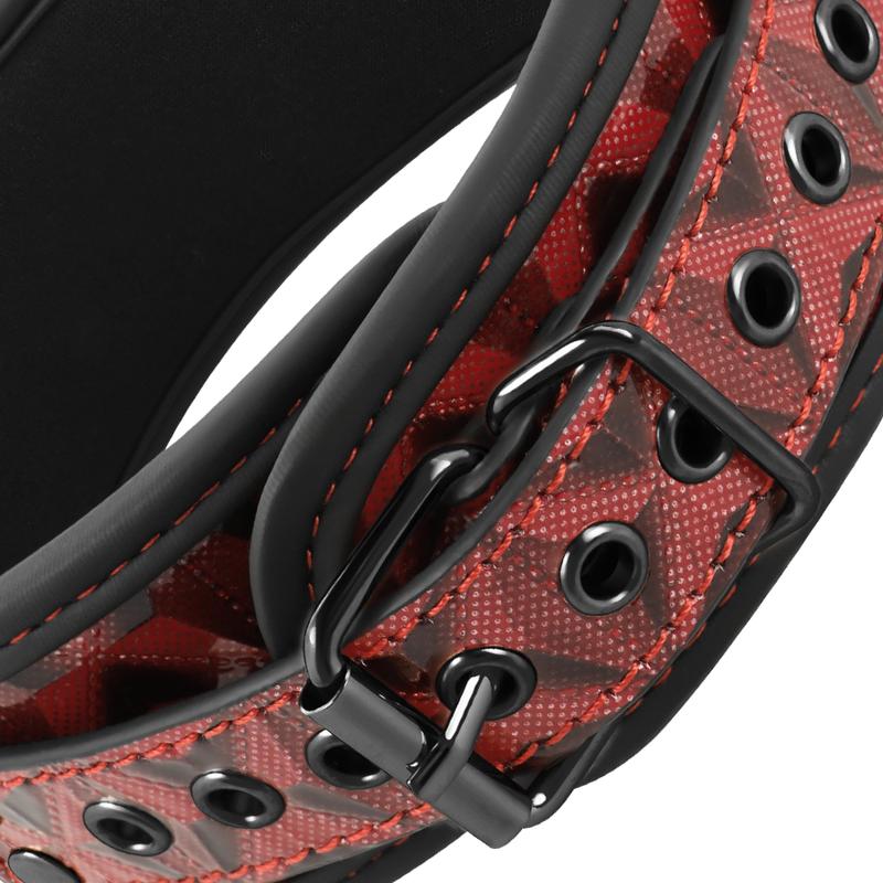 BEGME - RED EDITION PREMIUM VEGAN LEATHER COLLAR WITH NEOPRENE LINING — zdjęcie 6