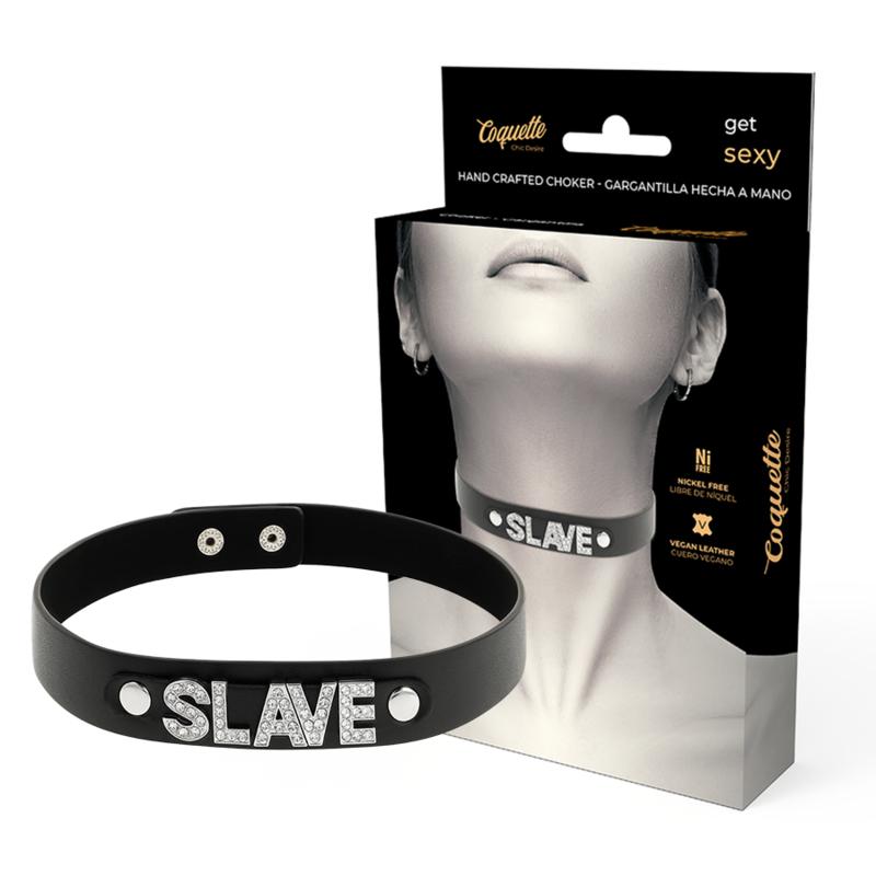 COQUETTE CHIC DESIRE - SLAVE VEGAN LEATHER CHOKER — zdjęcie 6