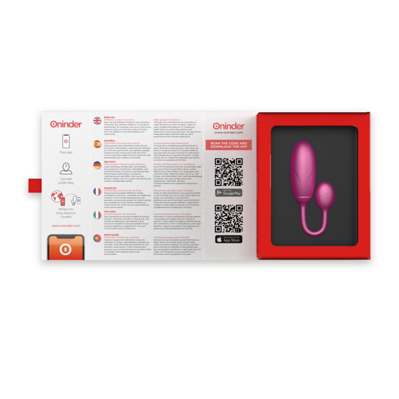 ONINDER - DENVER VIBRATING EGG PINK 7 X 2.7 CM FREE APP — zdjęcie 6
