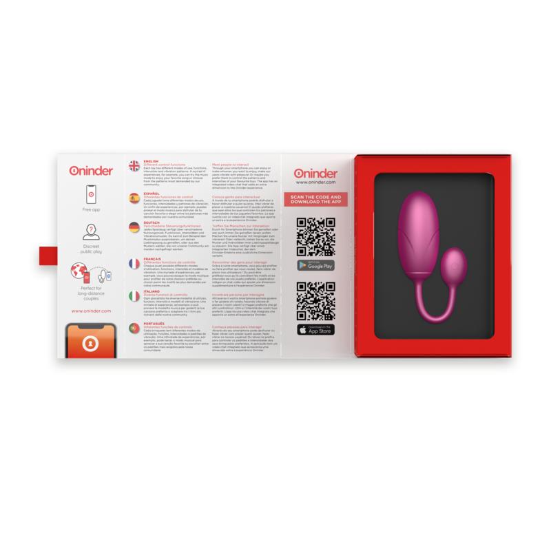 ONINDER - TOKYO VIBRATING EGG PINK 7.5 X 3.2 CM FREE APP — zdjęcie 6