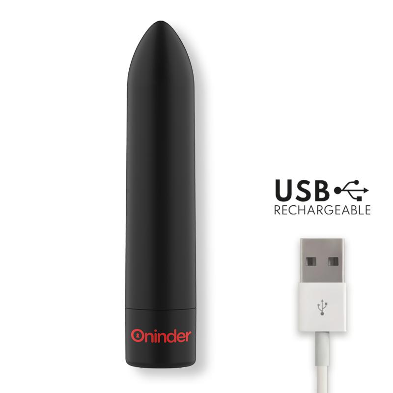 ONINDER - BERLIN BULLET VIBRATOR BLACK 9 MODES 8.5 X 2 CM - FREE APP — zdjęcie 6