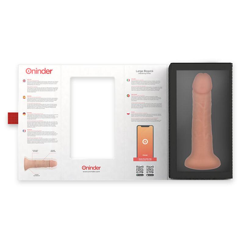 ONINDER - LARGE BOGOTÁ VIBRATOR DILDO 9 SPEEDS NATURAL 22 CM -O- 4.5 CM - FREE APP — zdjęcie 6
