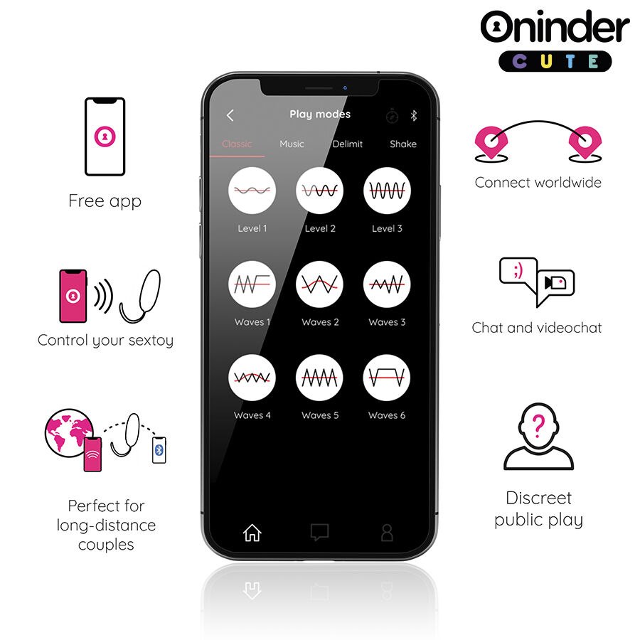 Oninder Cute - Love Pleasure Vibro-wave Tapping Silicone Egg - Free Global App — zdjęcie 6