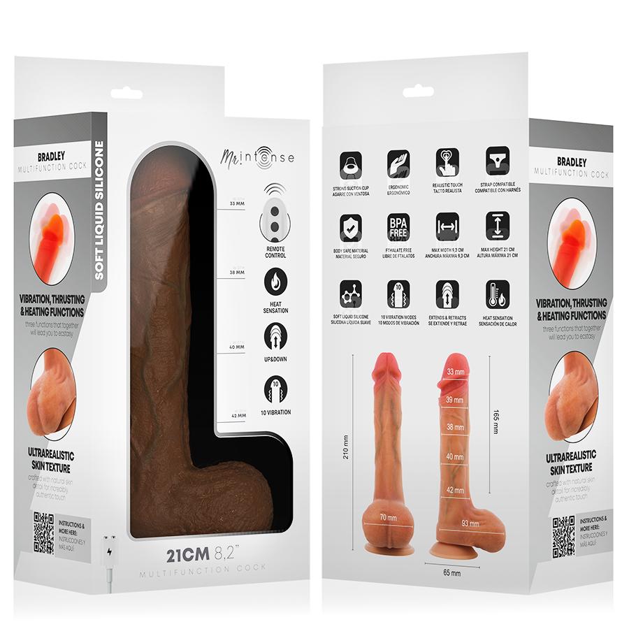 MR. INTENSE HIGH TECH - MR INTENSE - BRADLEY SILICONE VIBRATING DILDO WITH HEAT EFFECT AND REMOTE CONTROL 21 CM -O- 4.2 CM