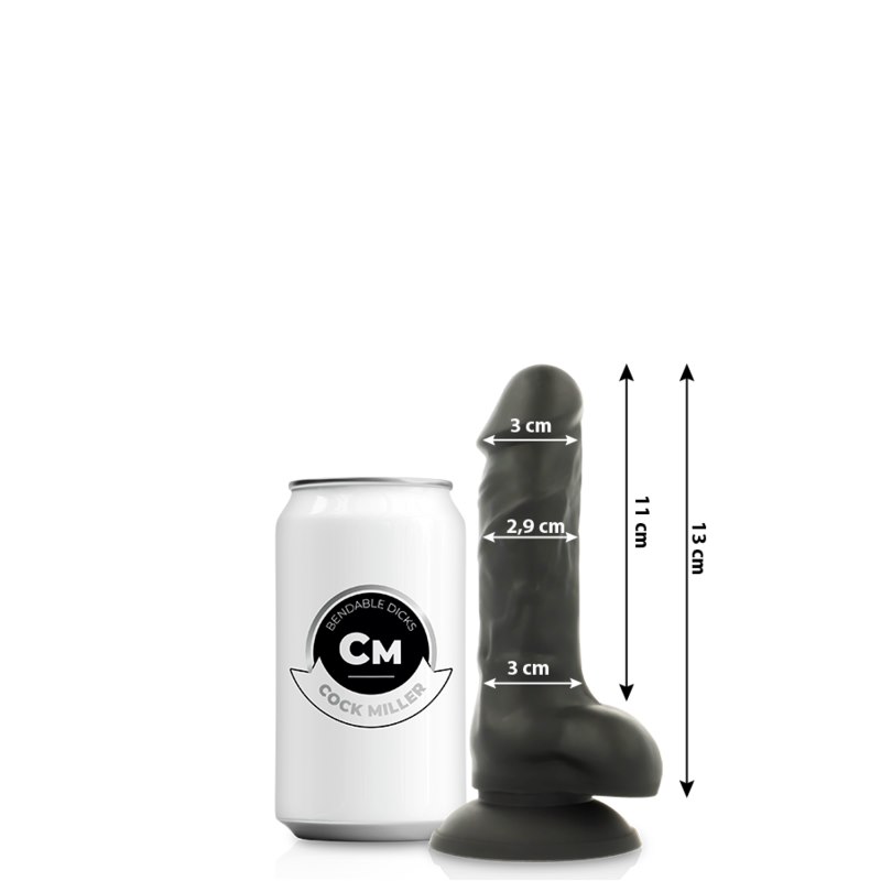 COCK MILLER - SILICONE DENSITY COCKSIL ARTICULABLE BLACK 13 CM — zdjęcie 6