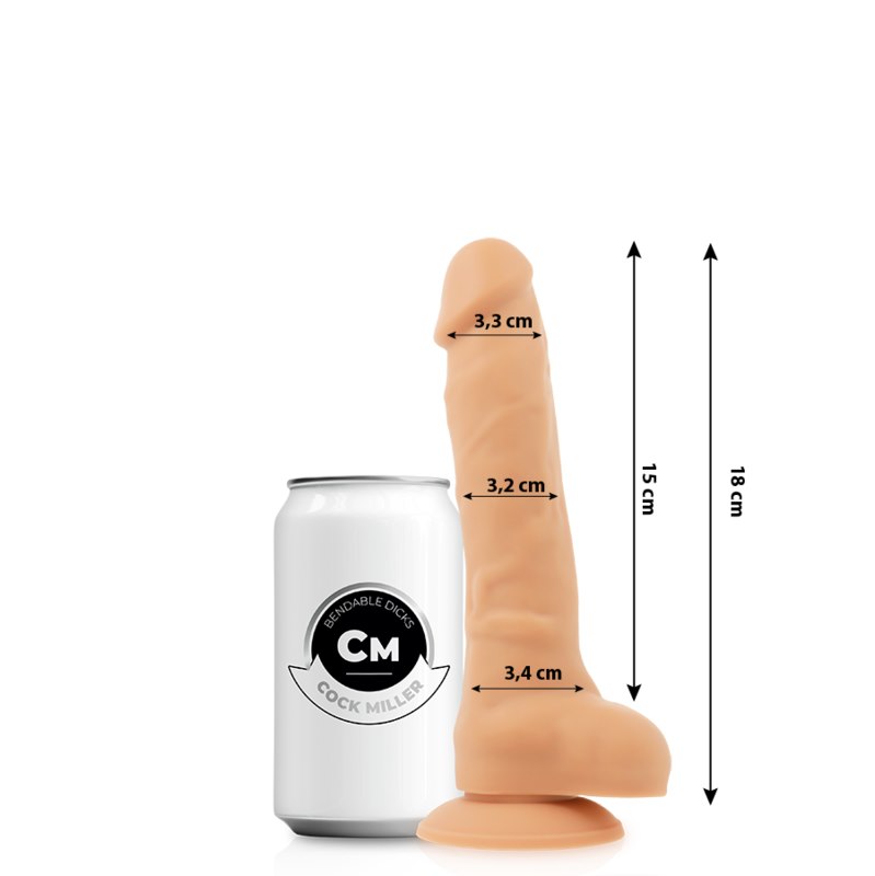 COCK MILLER - DILDO REALISTIC SILICONE DENSITY ARTICULABLE FLESH 18 CM — zdjęcie 6