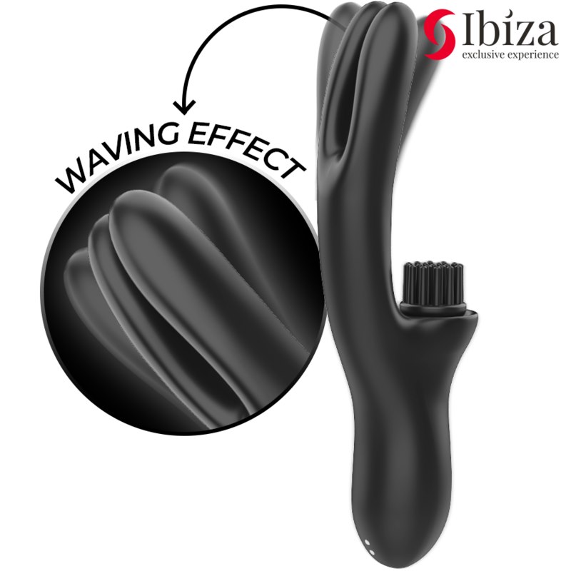 IBIZA - HI-TECH RABITT BRUSHING MULTI-CELL CLITORIAL AND DOUBLE WAVE VIBRATOR — zdjęcie 6