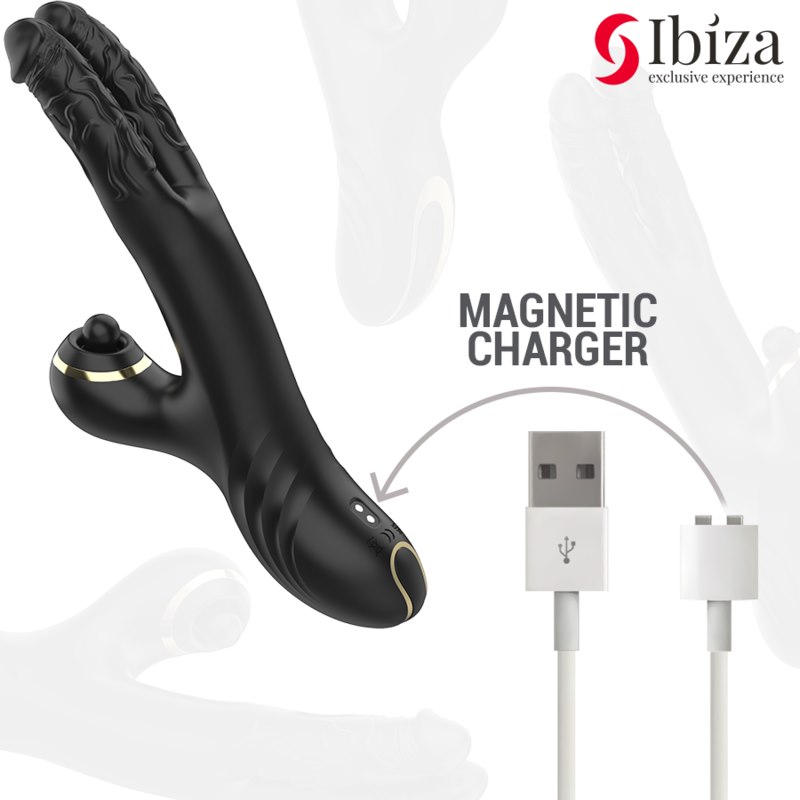IBIZA - TWO DRAGONS DOUBLE VIBRATOR BLACK — zdjęcie 6