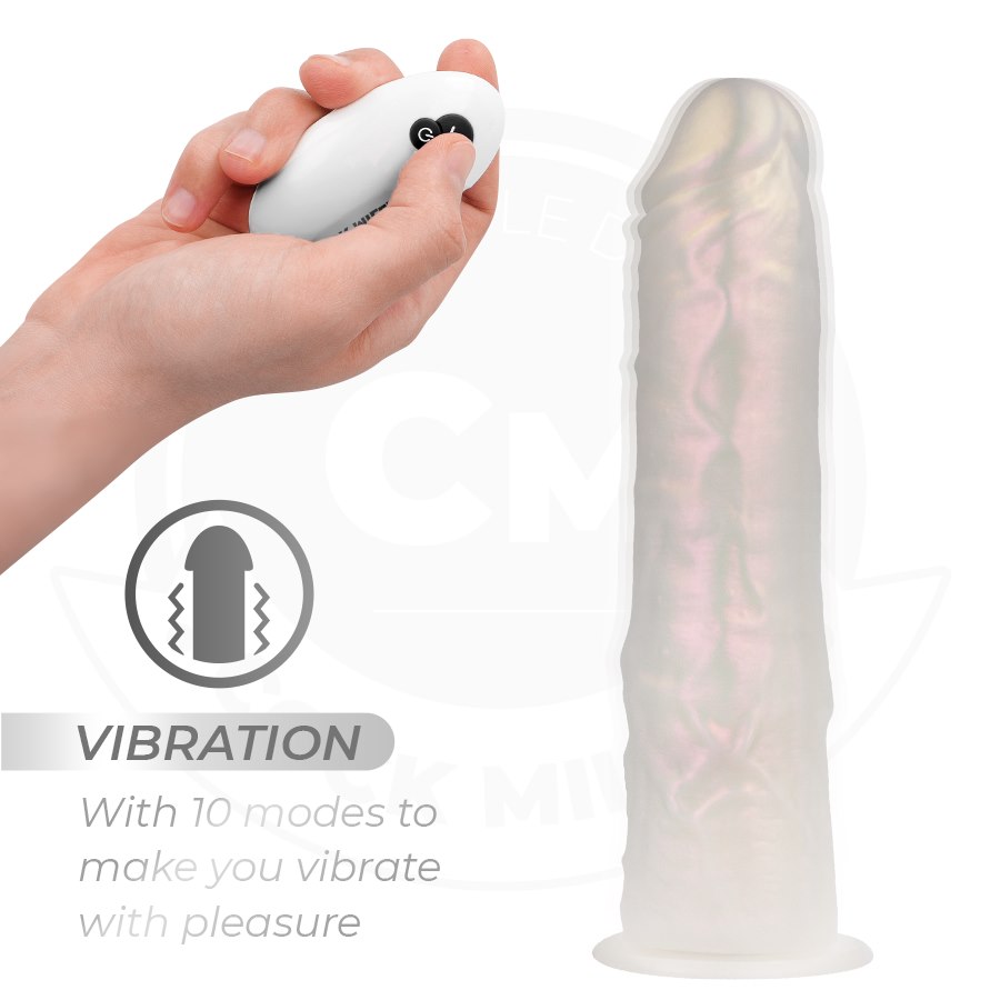 COCK MILLER - DILDO WITH SUCTION CUP, LIGHTS AND VIBRATION WITH REMOTE CONTROL WHITE 20.5 CM — zdjęcie 6