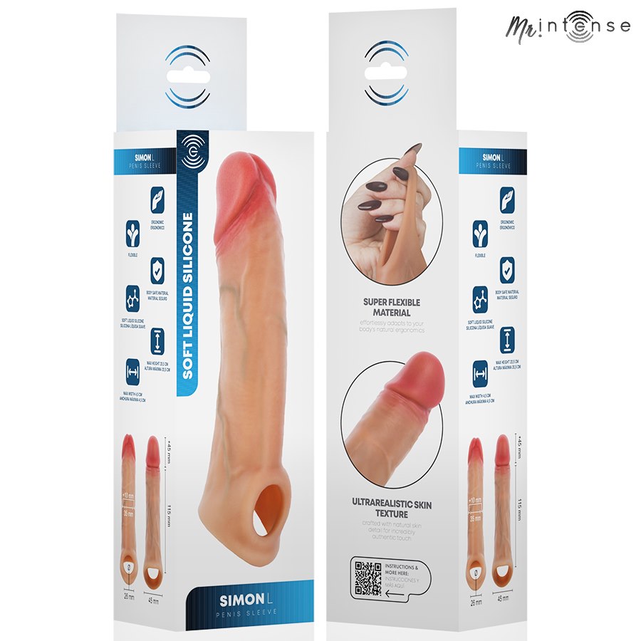 MR INTENSE - SIMON L SILICONE PENIS COVER 16 CM -Ø- 4.5 CM — zdjęcie 6