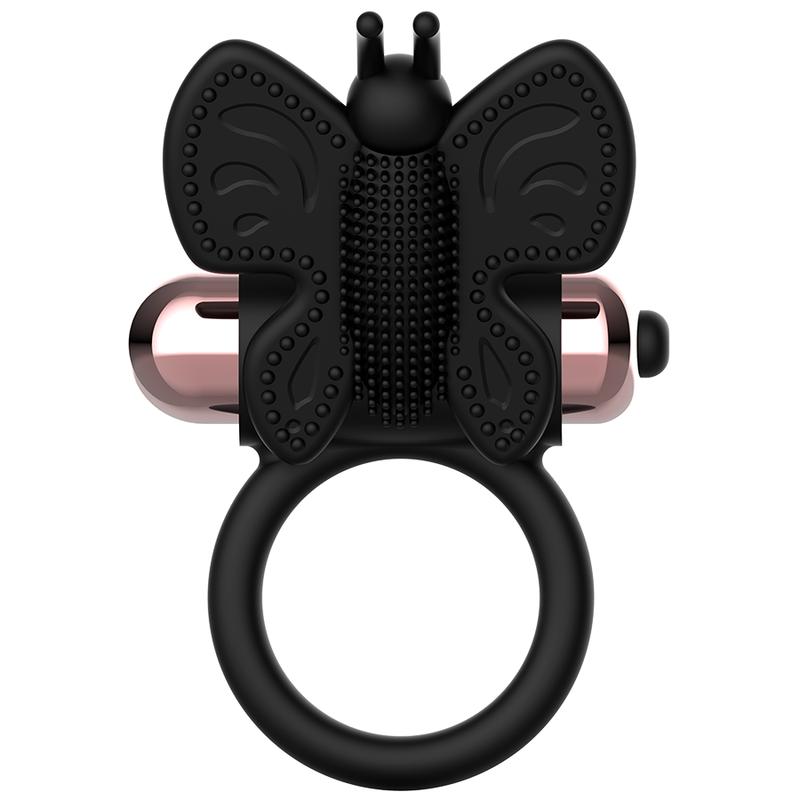 COQUETTE CHIC DESIRE - COCK RING BUTTERFLY WITH VIBRATOR BLACK/ GOLD — zdjęcie 7