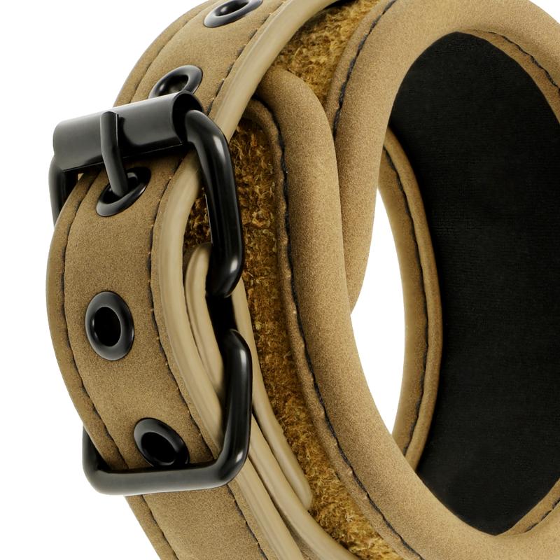FETISH SUBMISSIVE ORIGEN - VEGAN LEATHER ANKLE CUFFS WITH NEOPRENE LINING — zdjęcie 7
