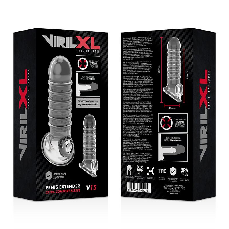 VIRILXL - PENIS EXTENSION AND SHEATH V15 TRANSPARENT — zdjęcie 7