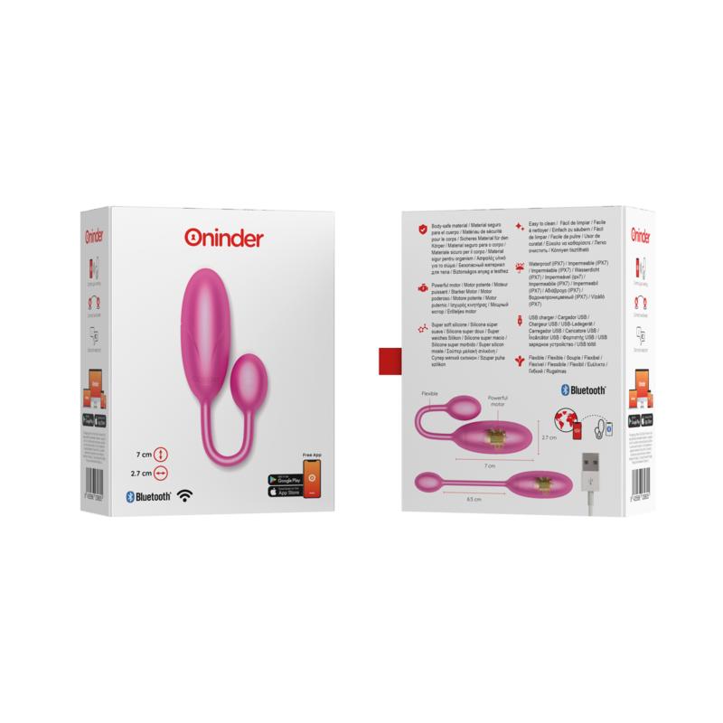 ONINDER - DENVER VIBRATING EGG PINK 7 X 2.7 CM FREE APP — zdjęcie 7