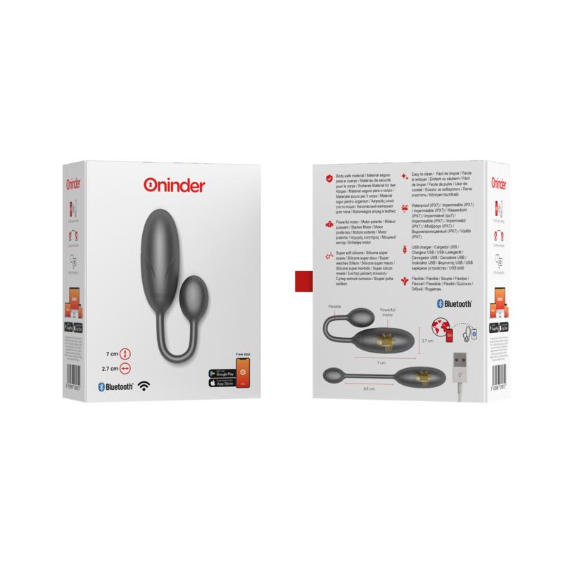 ONINDER - DENVER VIBRATING EGG BLACK 7 X 2.7 CM FREE APP — zdjęcie 7