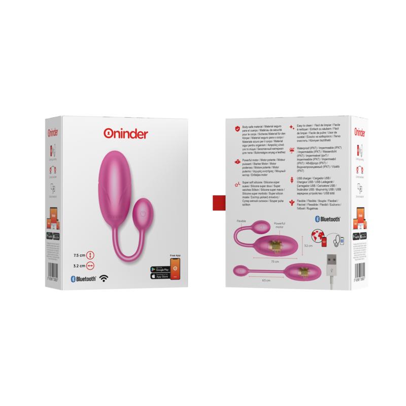 ONINDER - TOKYO VIBRATING EGG PINK 7.5 X 3.2 CM FREE APP — zdjęcie 7