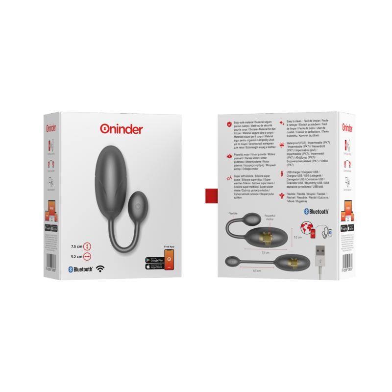 ONINDER - TOKYO VIBRATING EGG BLACK 7.5 X 3.2 CM FREE APP — zdjęcie 7
