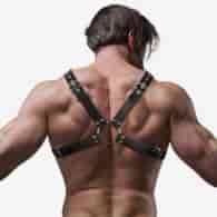 FETISH SUBMISSIVE ATTITUDE - MENS CROSS CHEST ECO-LEATHER HARNESS