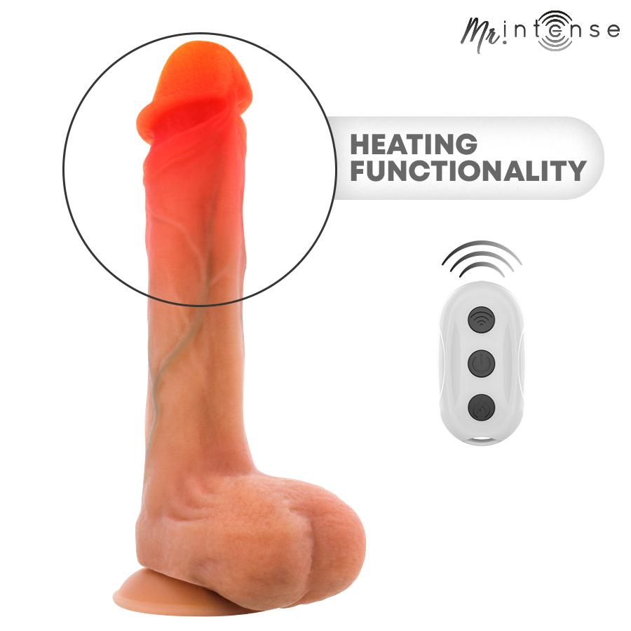 MR INTENSE - BRADLEY SILICONE VIBRATING DILDO WITH HEAT EFFECT AND REMOTE CONTROL 21 CM -Ø- 4.2 CM — zdjęcie 8