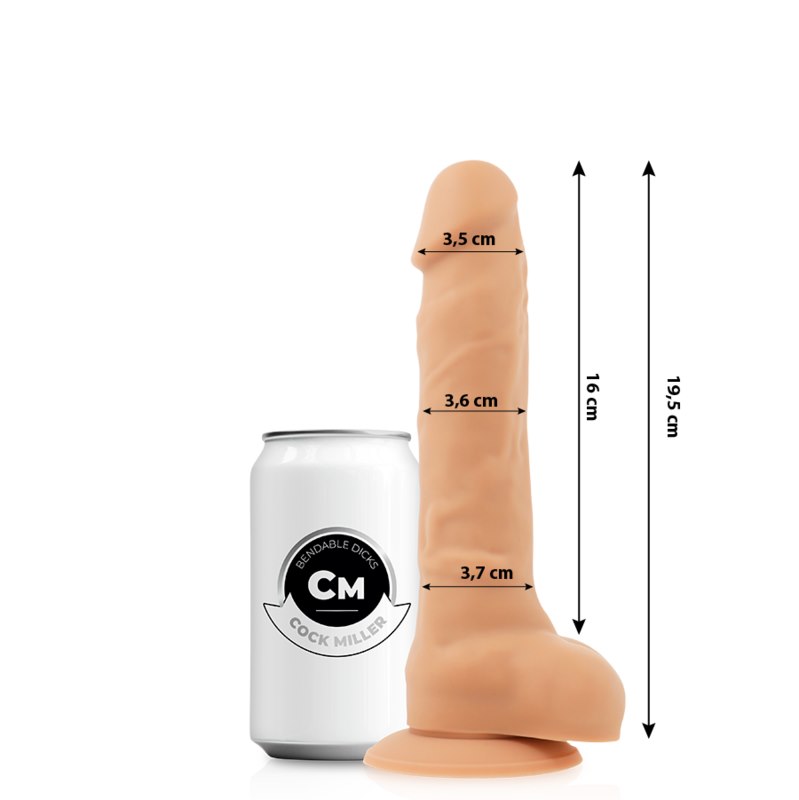 COCK MILLER - DILDO REALISTIC SILICONE DENSITY ARTICULABLE FLESH 19.5 CM — zdjęcie 7