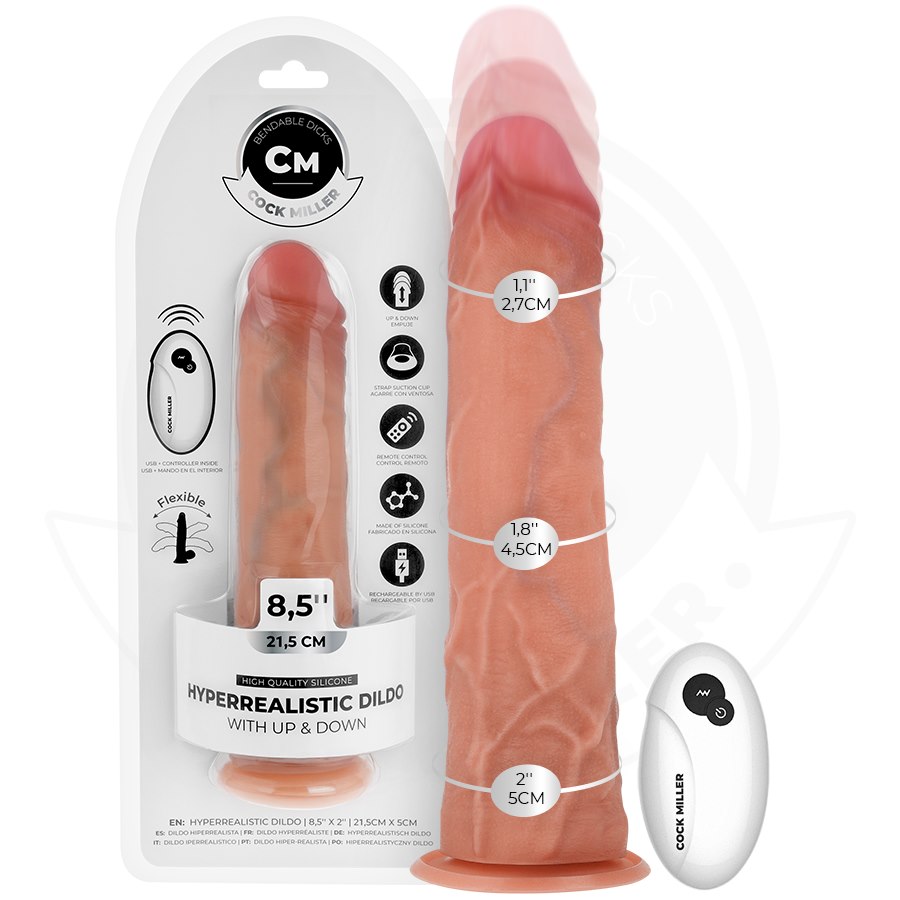 COCK MILLER - HYPER-REALISTIC DILDO WITH SUCTION CUP AND THRUSTING WITH REMOTE CONTROL 21.5 CM — zdjęcie 7