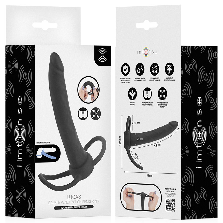 Intense For Him - Intense- Lucas Anal Dildo With Cock And Testicle Ring Silicone — zdjęcie 7