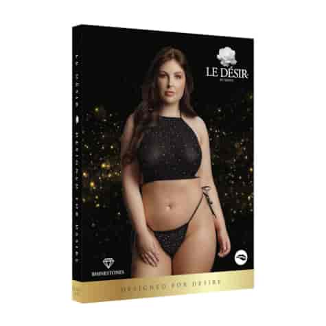 Festive Rhinestone Top and Thong - Plus Size