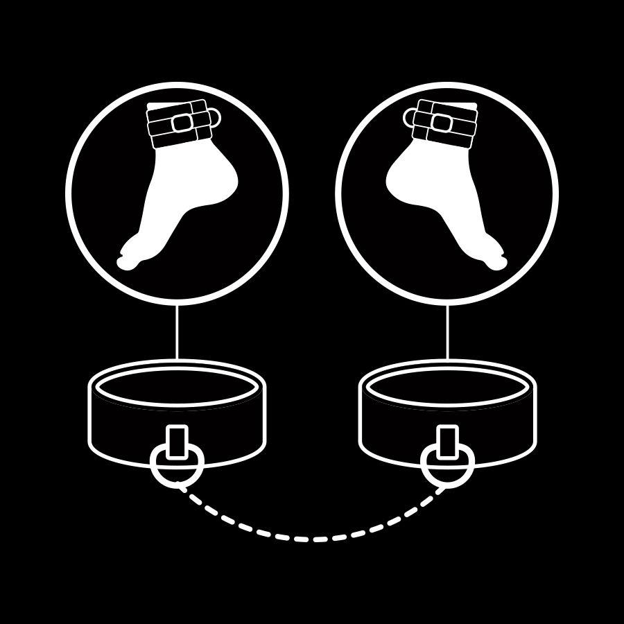 FETISH SUBMISSIVE - VEGAN LEATHER ANKLE CUFFS WITH NOPRENE LINING — zdjęcie 8