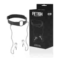 FETISH SUBMISSIVE - GAG RING WITH NIPPLE CLAMPS