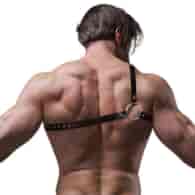 FETISH SUBMISSIVE - ATTITUDE MENS CROSSED SHOULDER ECO LEATHER HARNESS