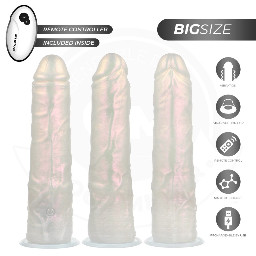 COCK MILLER - DILDO WITH SUCTION CUP, LIGHTS AND VIBRATION WITH REMOTE CONTROL WHITE 21.5 CM — zdjęcie 8