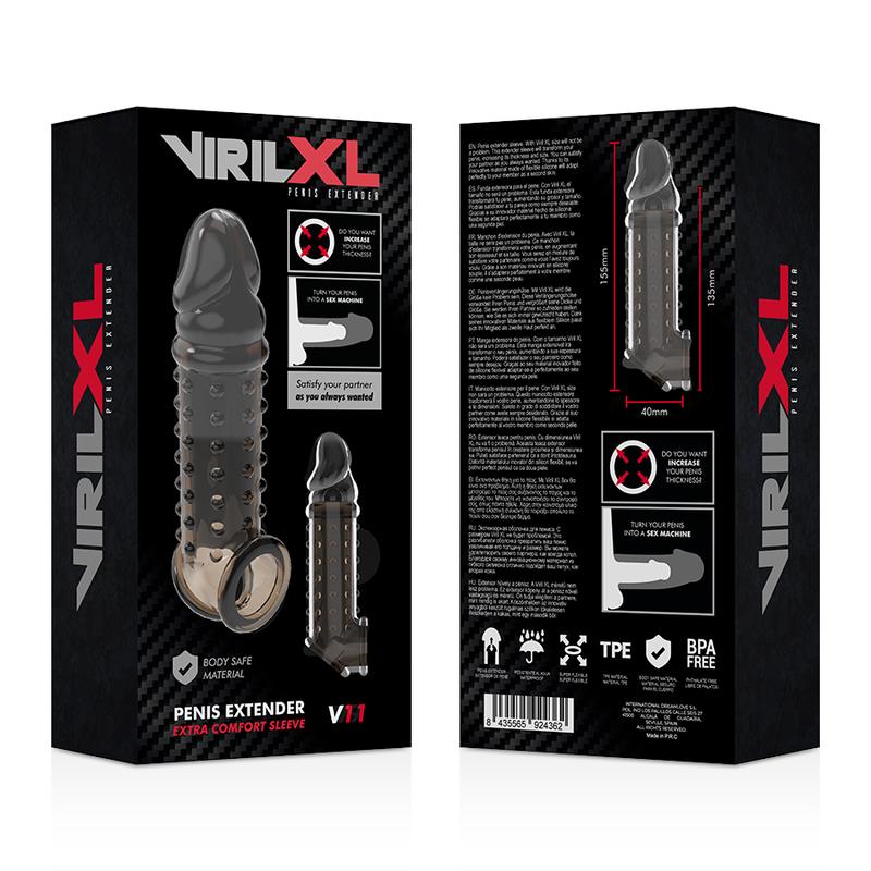 VIRILXL - PENIS EXTENSION AND SHEATH V11 BLACK — zdjęcie 9