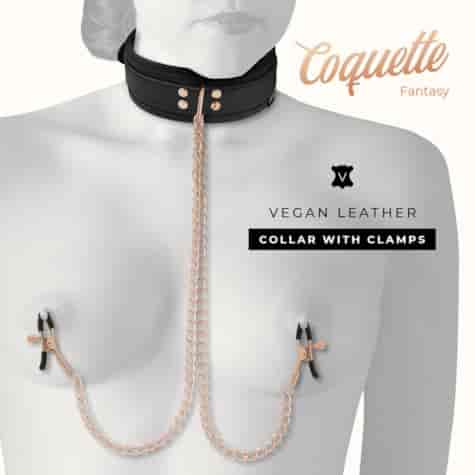 COQUETTE CHIC DESIRE - FANTASY NIPPLE CLAMP NECKLACE WITH NEOPRENE LINING