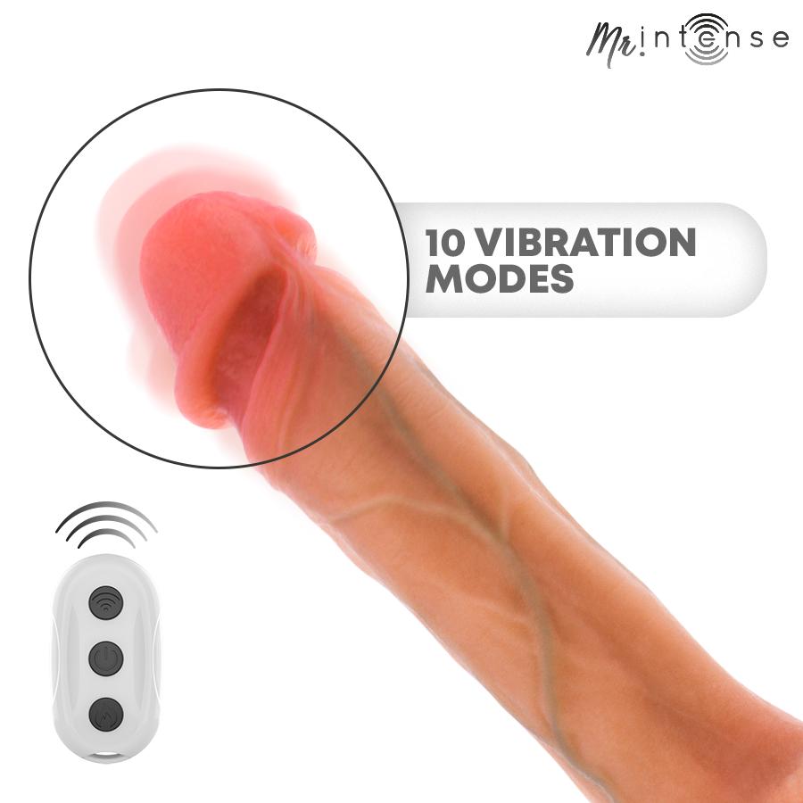 MR INTENSE - BRADLEY SILICONE VIBRATING DILDO WITH HEAT EFFECT AND REMOTE CONTROL 21 CM -Ø- 4.2 CM — zdjęcie 10