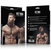 Fetish Submissive Attitude - Eco-Leather Chest Harness With Double Support And Studs For Men