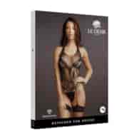 Crotchless Rhinestone Halter Teddy - One Size