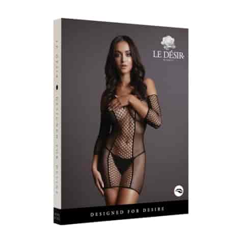 Duo Net Sleeved Mini Dress - One Size