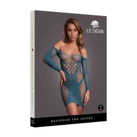 Long-Sleeved Net Mini Dress - One Size