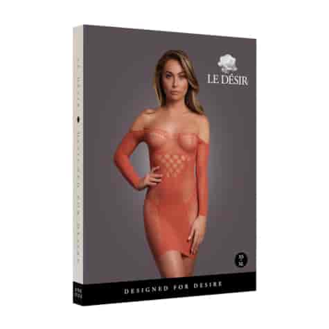 Long-Sleeved Net Mini Dress - One Size