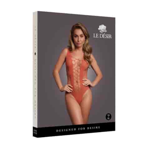 V-Neck Teddy with Opaque Panels - One Size