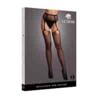 Pantie with Attached Stockings - OS - Black