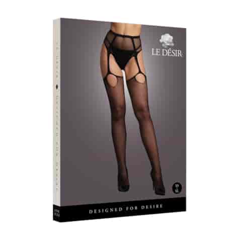 Pantie with Attached Stockings - OS - Black