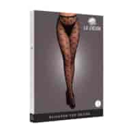 Heart Patterned Tights - One Size - Black