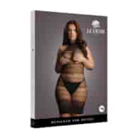 High Lace Neck Net Mini Dress - Plus Size
