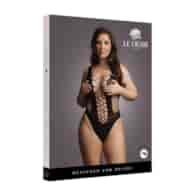 Contrast Fence Net Teddy - Plus Size
