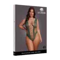 V-Neck Teddy with Opaque Panels - Queen Size
