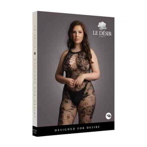 Criss Cross Neck Bodystocking - Plus Size