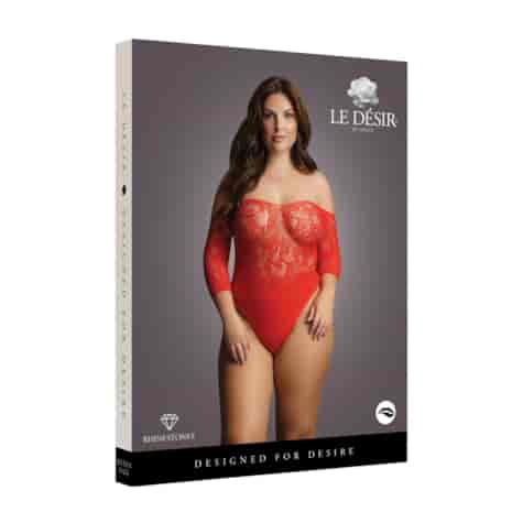 Crotchless Rhinestone Teddy - Plus Size
